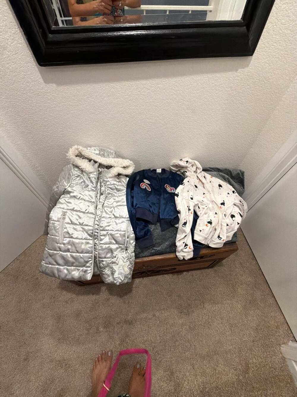 Disney Frozen Elsa Girl's Puffer Jacket Silver with Faux Fur Hood
